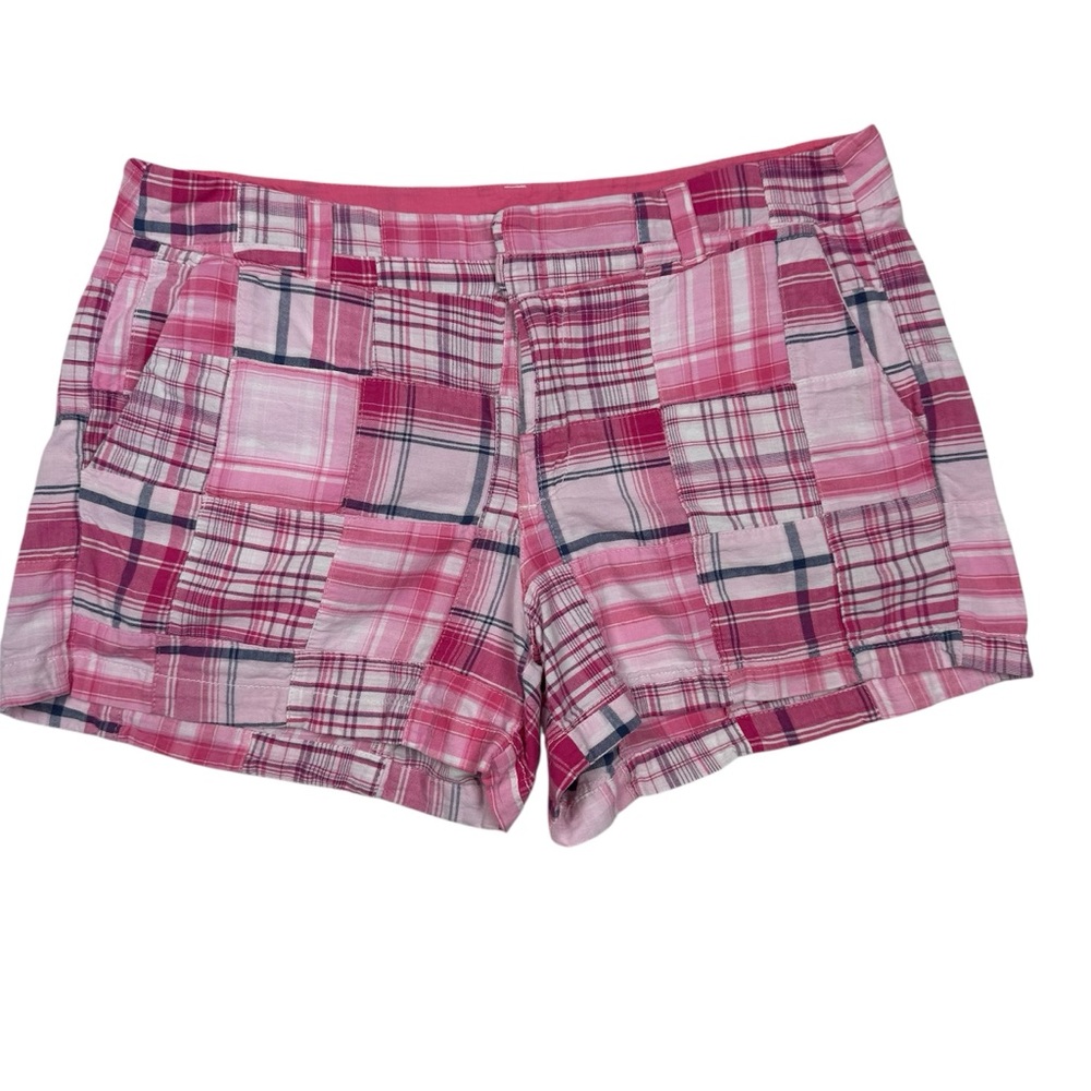British Khaki Pink Plaid Women's Shorts